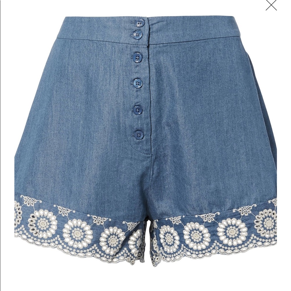 Nightcap Lace trim Chambray short size small